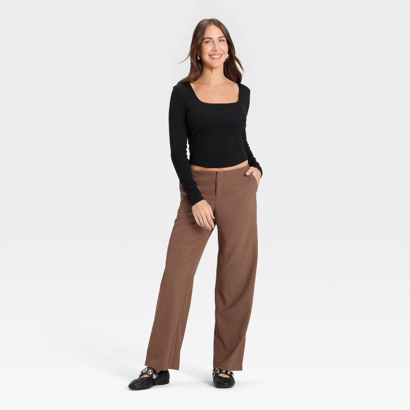 slide 3 of 3, Women's Mid-Rise Bootcut Pants - A New Day™ Brown 2, 1 ct