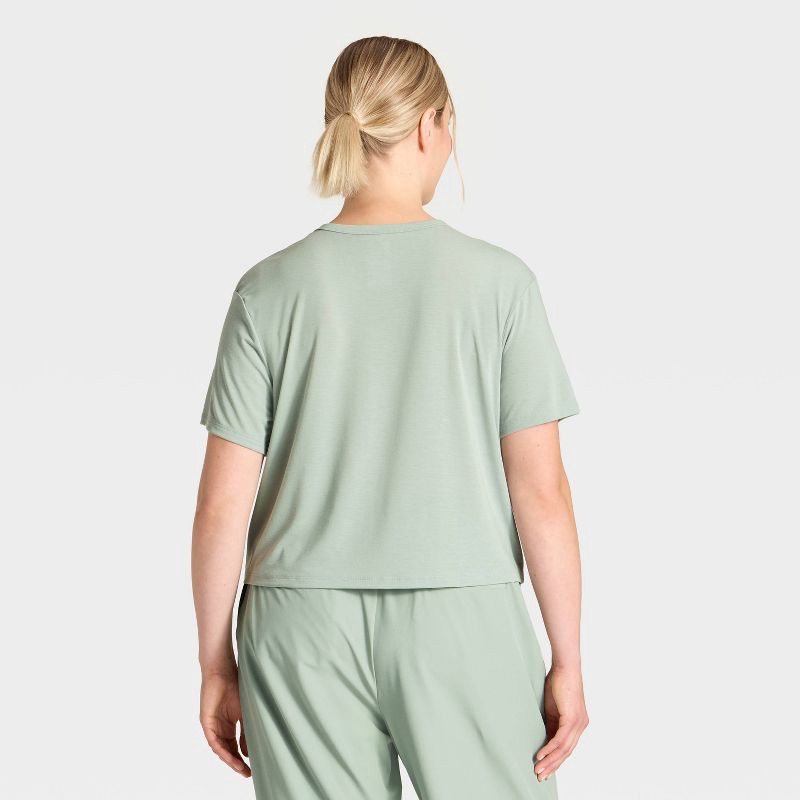 slide 5 of 5, Women's Crewneck Short Sleeve T-Shirt - All In Motion™ Sage Green XXL, 1 ct