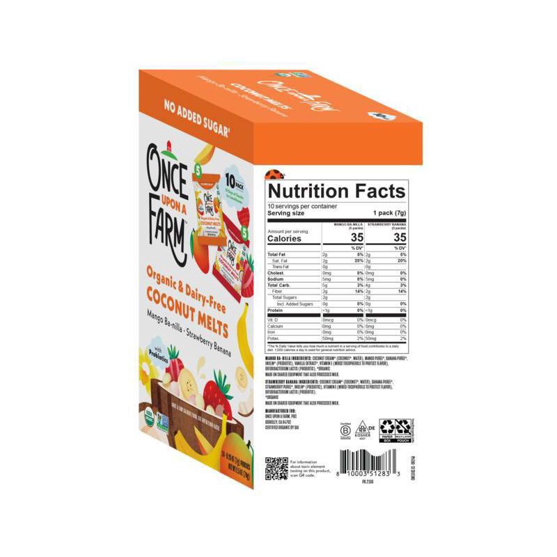 slide 7 of 12, Once Upon a Farm Coconut Melts Variety Pack Baby Snack - 2.5oz/10ct, 2.5 oz, 10 ct