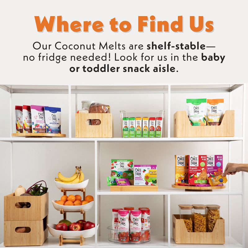 slide 9 of 13, Once Upon a Farm Coconut Melts Variety Pack Baby Snack - 2.5oz/10ct, 2.5 oz, 10 ct