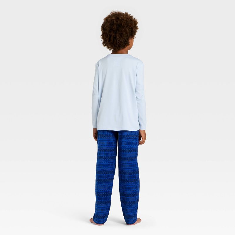 slide 2 of 4, Boys' 2pc Long Sleeve Holiday Pajama Set - Cat & Jack™ Blue XS, 2 ct