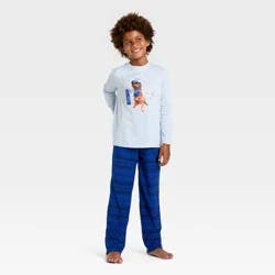 Boys' 2pc Long Sleeve Holiday Pajama Set - Cat & Jack™ Blue XXL
