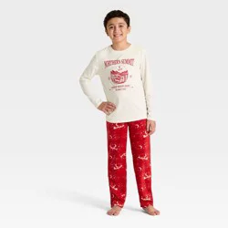 Boys' 2pc Long Sleeve Christmas Pajama Set - Cat & Jack™ Cream M