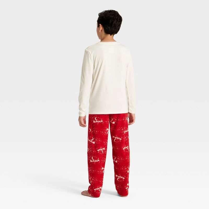 slide 2 of 4, Boys' 2pc Long Sleeve Christmas Pajama Set - Cat & Jack™ Cream L, 2 ct