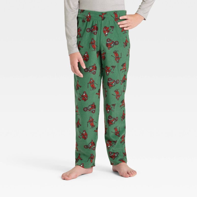 slide 4 of 4, Boys' 2pc Long Sleeve Christmas Pajama Set - Cat & Jack™ Green XL, 2 ct
