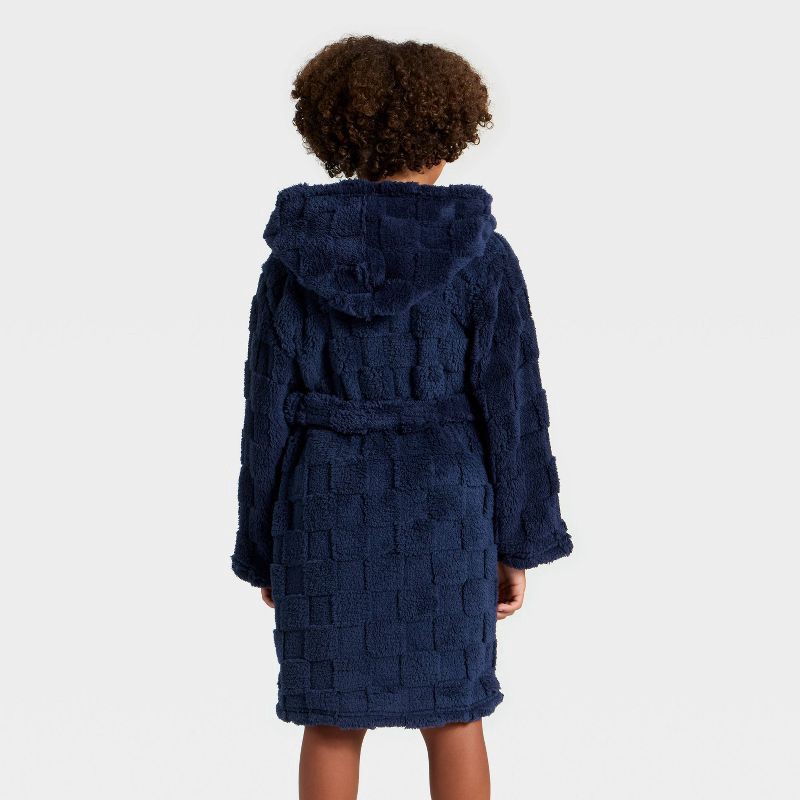 slide 2 of 3, Boys' Fleece Knit Robe - Cat & Jack™ Navy Blue XS, 1 ct
