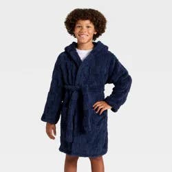 Boys' Fleece Knit Robe - Cat & Jack™ Navy Blue S
