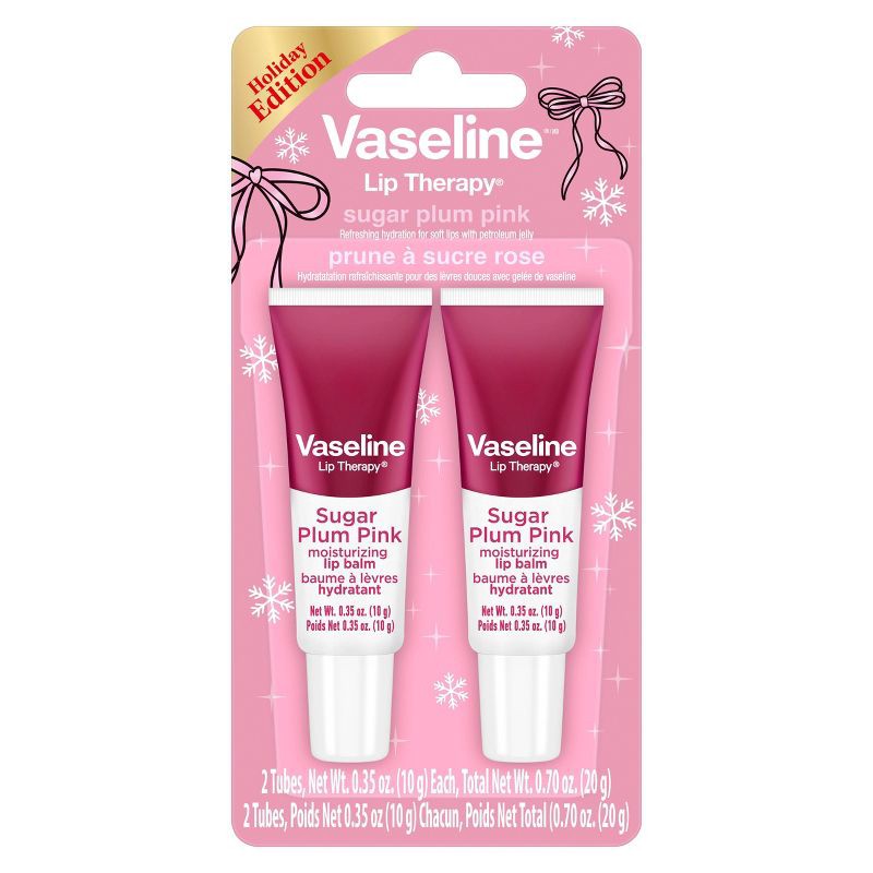 slide 1 of 7, Vaseline Holiday Limited Edition Lip Balm - Sugar Plum - 2pk, 2 ct