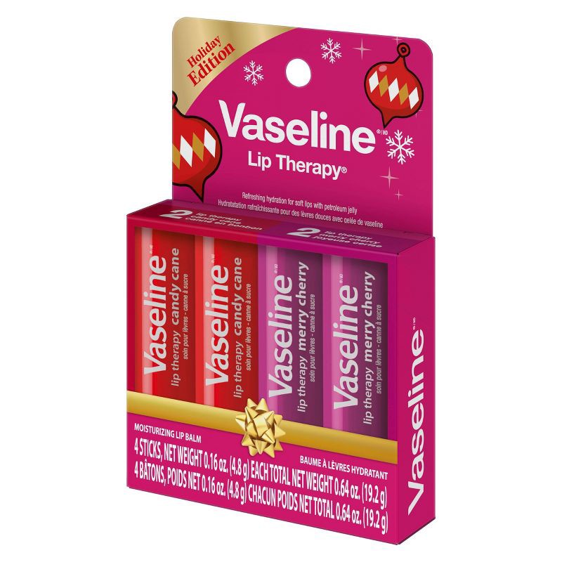 slide 3 of 6, Vaseline Holiday Limited Edition Lip Therapy Stick - Flavors Collection - 4pk, 4 ct