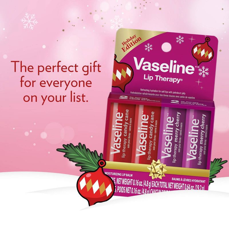 slide 5 of 6, Vaseline Holiday Limited Edition Lip Therapy Stick - Flavors Collection - 4pk, 4 ct