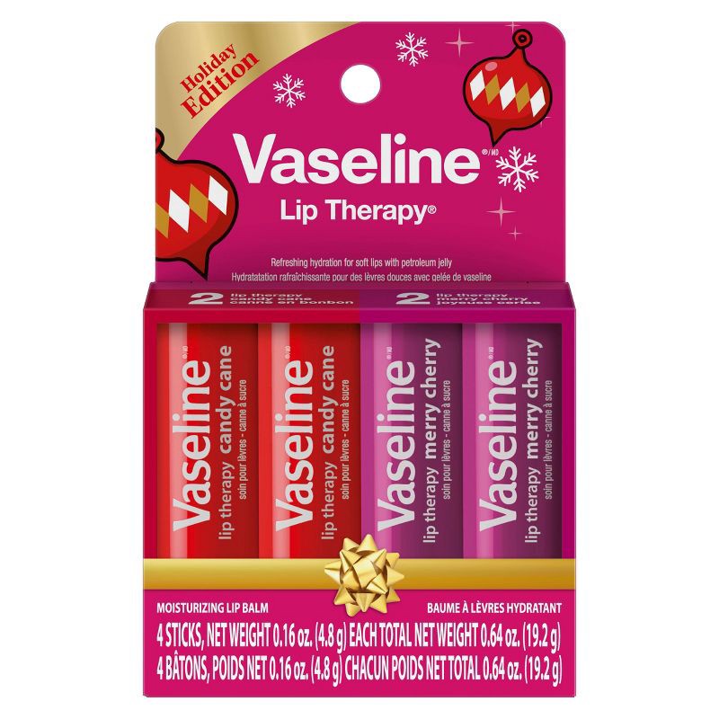 slide 1 of 6, Vaseline Holiday Limited Edition Lip Therapy Stick - Flavors Collection - 4pk, 4 ct