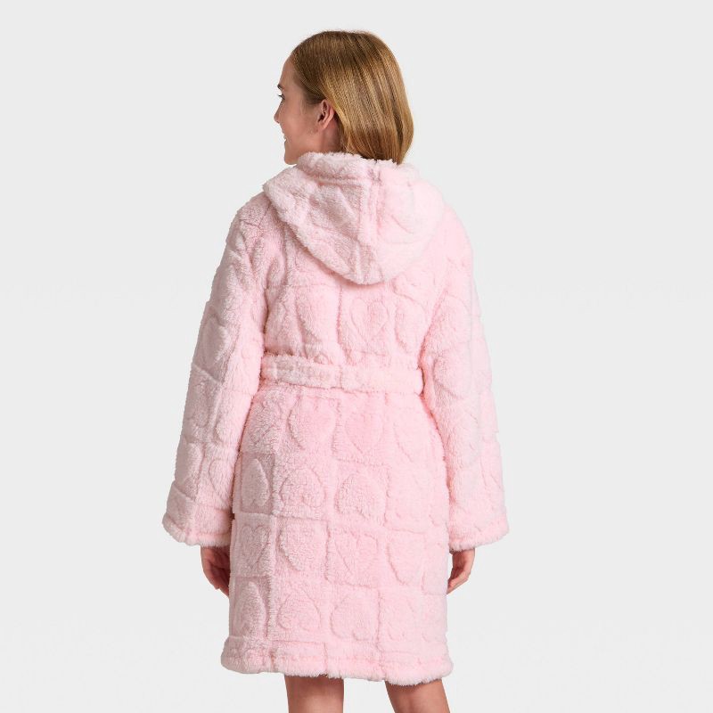 slide 2 of 3, Girls' Hearts Robe - Cat & Jack™ Pink S, 1 ct