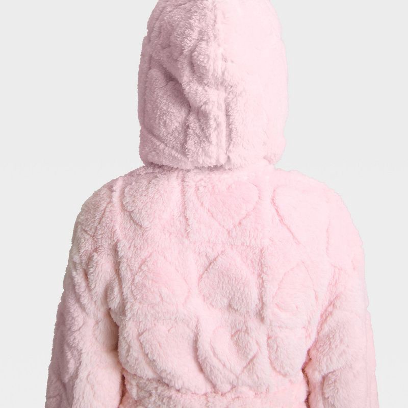 slide 3 of 3, Girls' Hearts Robe - Cat & Jack™ Pink XL, 1 ct