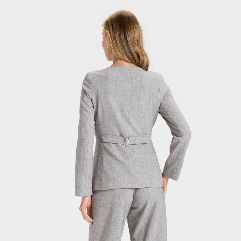 slide 2 of 3, Women's Collarless Blazer - A New Day™ Gray S, 1 ct