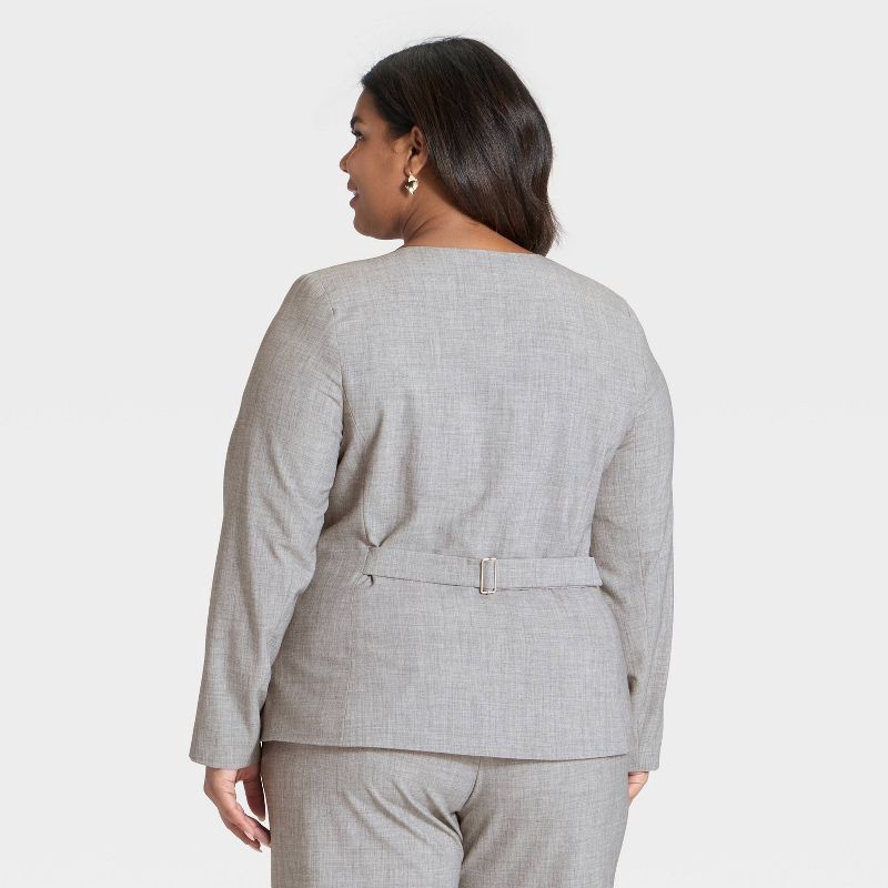 slide 2 of 3, Women's Collarless Blazer - A New Day™ Gray XXL, 1 ct