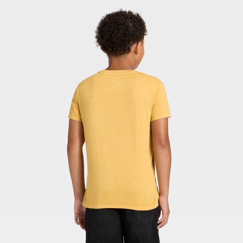 slide 2 of 3, Boys' Short Sleeve Washed Pocket T-Shirt - Cat & Jack™ Gold L, 1 ct