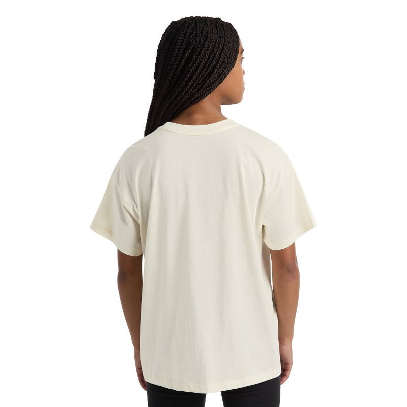 slide 2 of 5, Converse® Girls' Short Sleeve Oversized T-Shirt - Cream XS, 1 ct