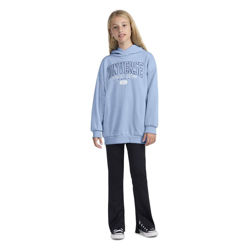 slide 3 of 5, Converse® Girls' Pullover Fleece Oversized Hoodie - Light Blue XL, 1 ct