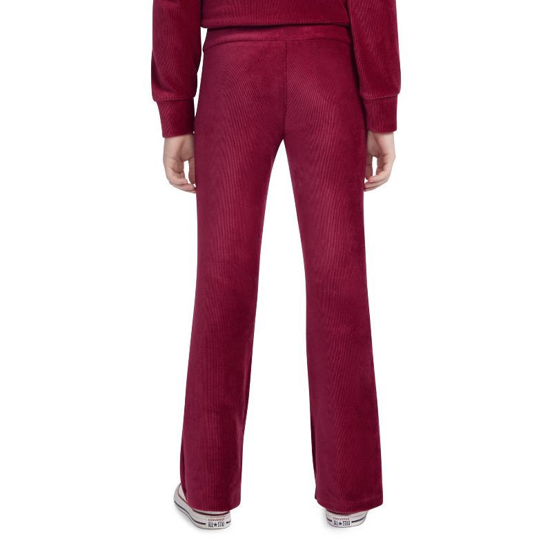 slide 3 of 6, Converse® Girls' Velour Ribbed Flare Legging - Berry Purple M, 1 ct