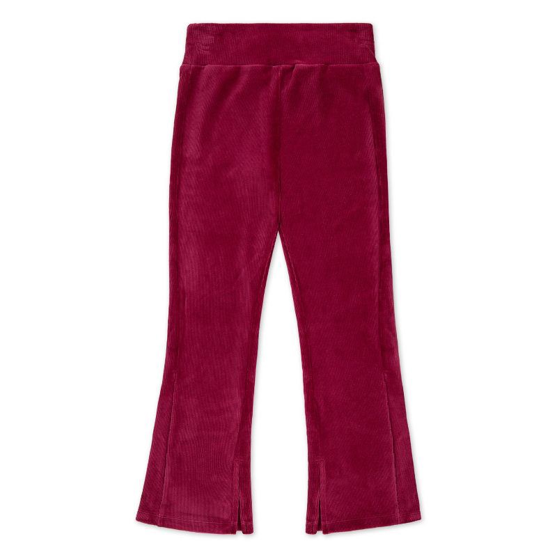slide 5 of 6, Converse® Girls' Velour Ribbed Flare Legging - Berry Purple M, 1 ct