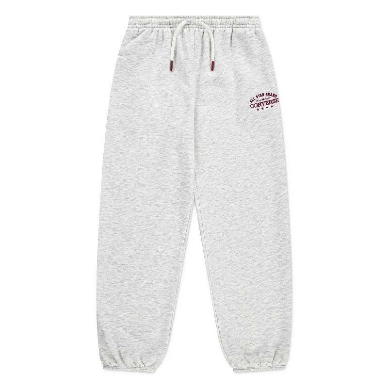 slide 4 of 5, Converse® Girls' Fleece Jogger Pants - Heather Gray L, 1 ct