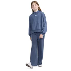 Converse® Girls' French Terry Wide Leg Pants - Navy Blue L