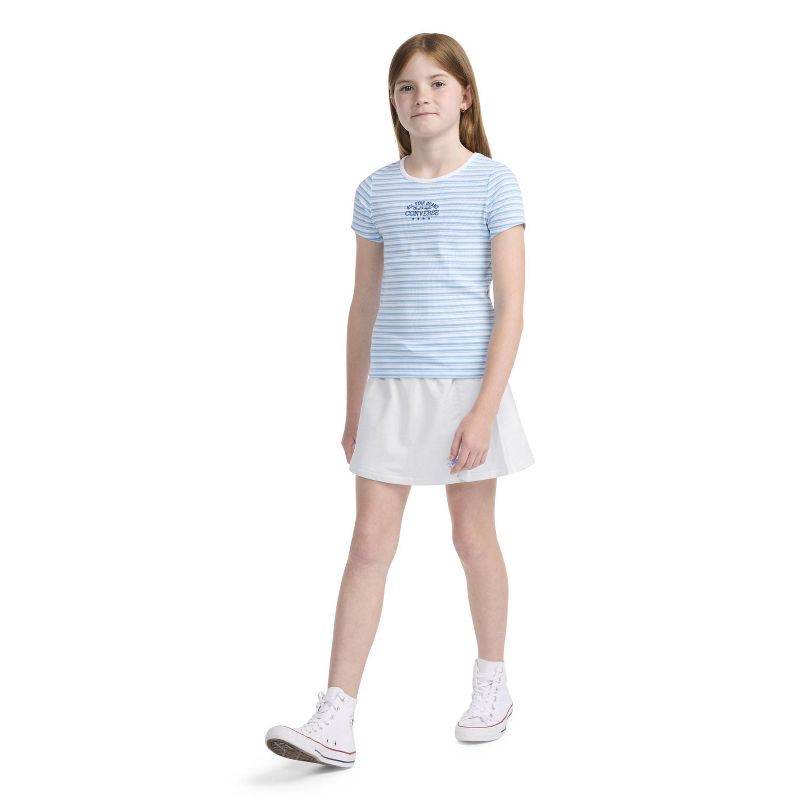 slide 4 of 4, Converse® Girls' French Terry Skort - White M, 1 ct