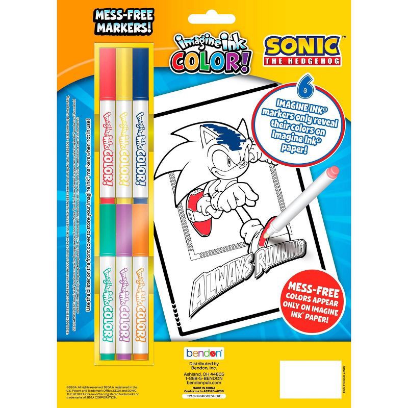 slide 2 of 5, Bendon Sonic the Hedgehog Imagine Ink COLOR! Book, 1 ct