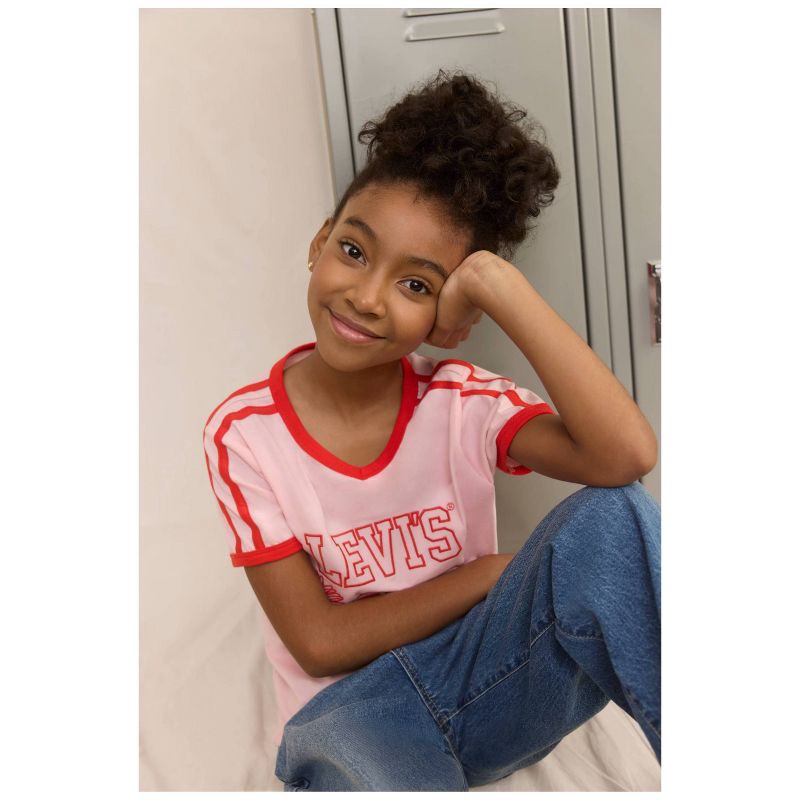 slide 5 of 6, Levi's® Girls' Short Sleeve Sporty T-Shirt - Pink S, 1 ct