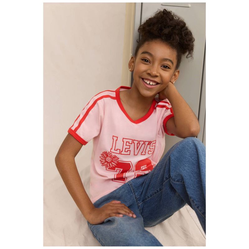 slide 6 of 6, Levi's® Girls' Short Sleeve Sporty T-Shirt - Pink S, 1 ct