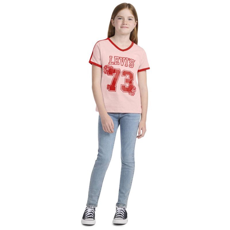 slide 2 of 6, Levi's® Girls' Short Sleeve Sporty T-Shirt - Pink XL, 1 ct