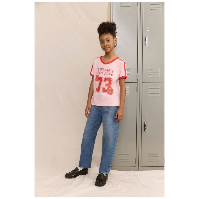 slide 4 of 6, Levi's® Girls' Short Sleeve Sporty T-Shirt - Pink XL, 1 ct
