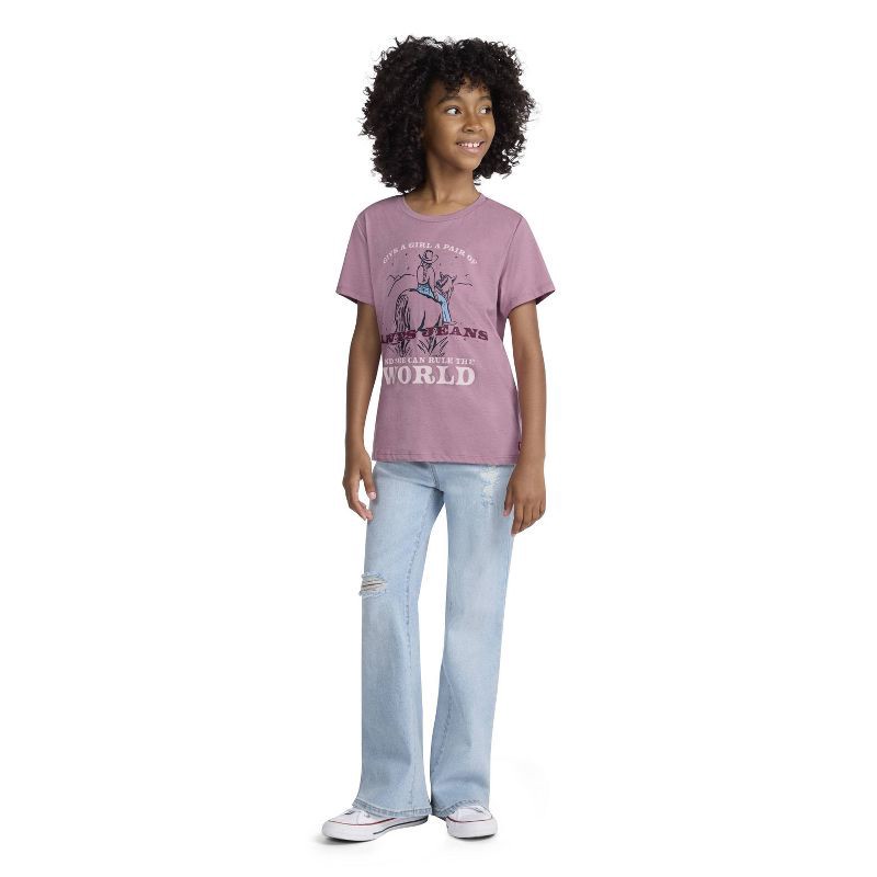 slide 3 of 6, Levi's® Girls' Short Sleeve Graphic T-Shirt - Pink XS, 1 ct
