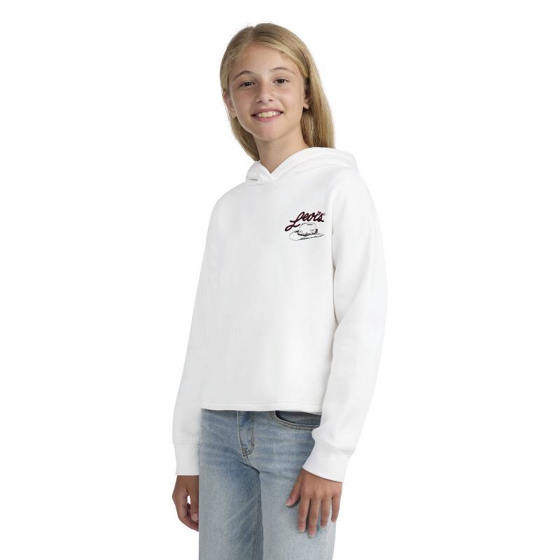 slide 1 of 4, Levi's® Girls' Pullover Western Fleece Hoodie - Cream XL, 1 ct
