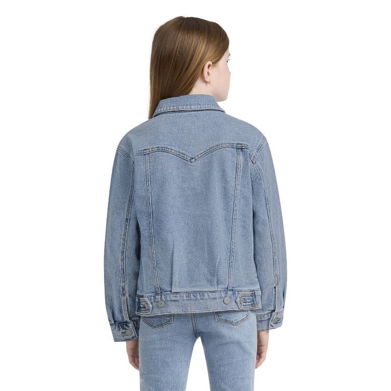 slide 2 of 6, Levi's® Girls' Western Trucker Denim Jacket - Light Wash XL, 1 ct