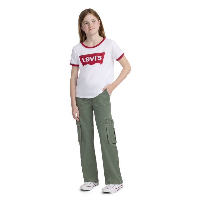 slide 4 of 4, Levi's® Girls' Wide Leg Cargo Pants - Olive Green 12, 1 ct