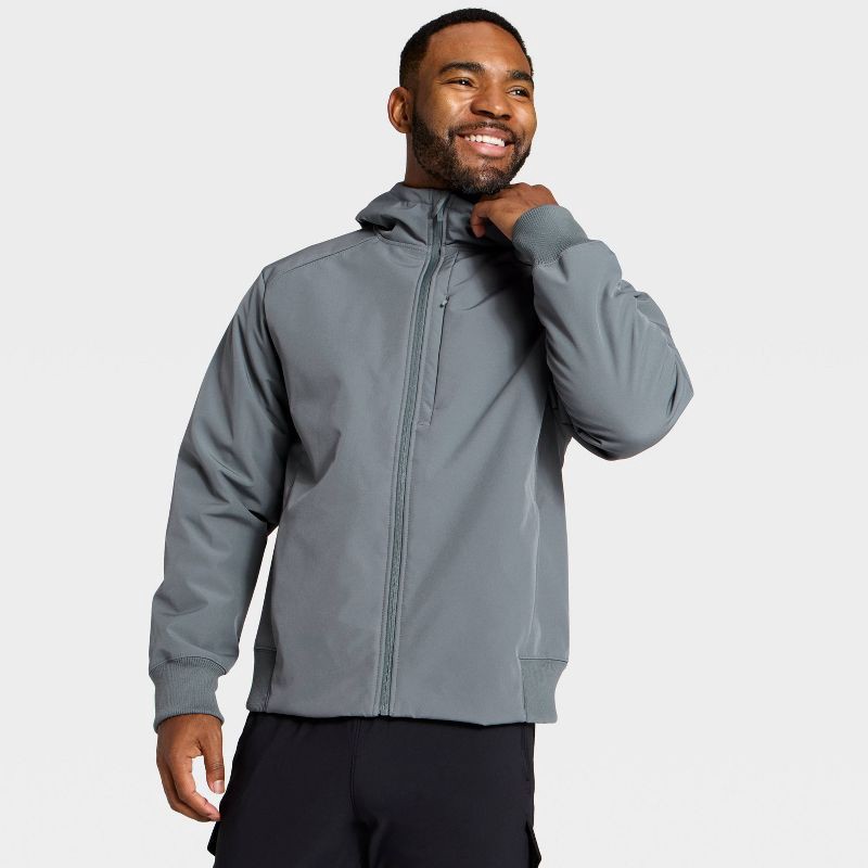 slide 3 of 3, Men's Soft Shell Fleece Jacket - All In Motion™ Gray XXL, 1 ct