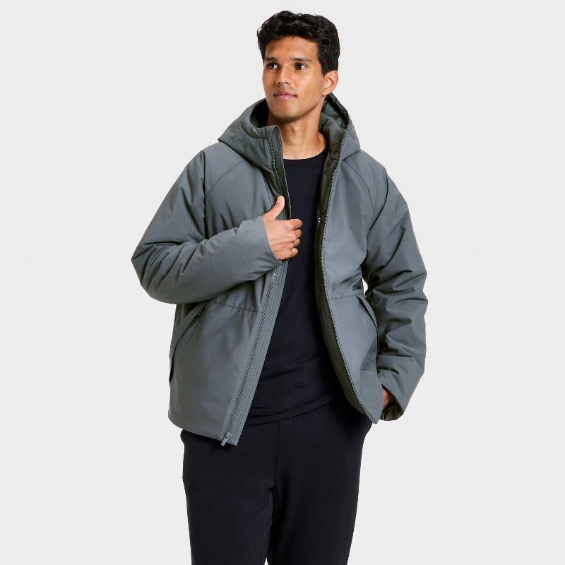 slide 3 of 3, Men's Winter Jacket - All In Motion™ Gray M, 1 ct
