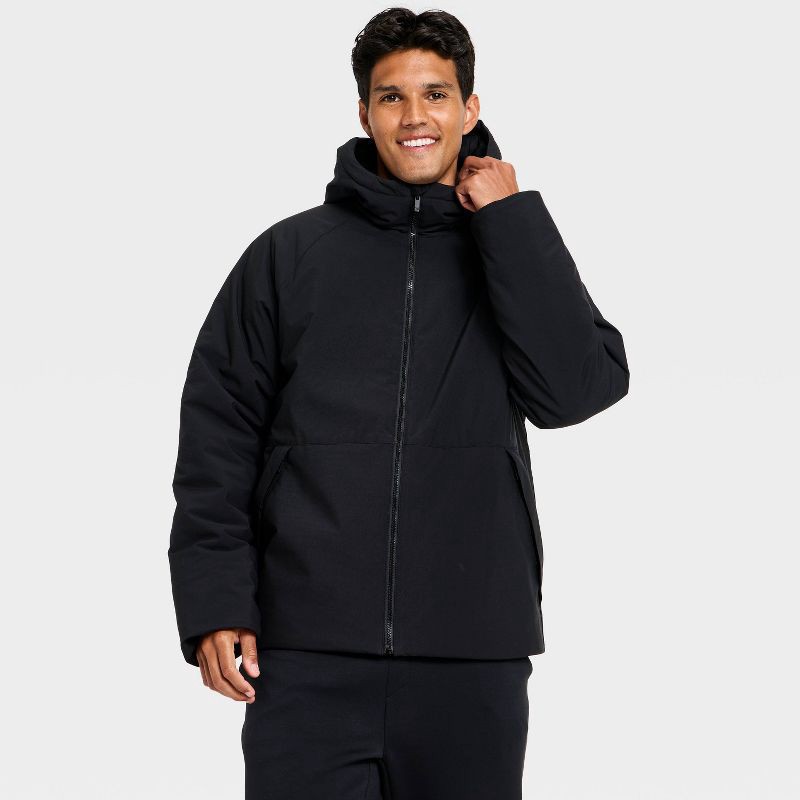 slide 3 of 3, Men's Winter Jacket - All In Motion™ Black L, 1 ct