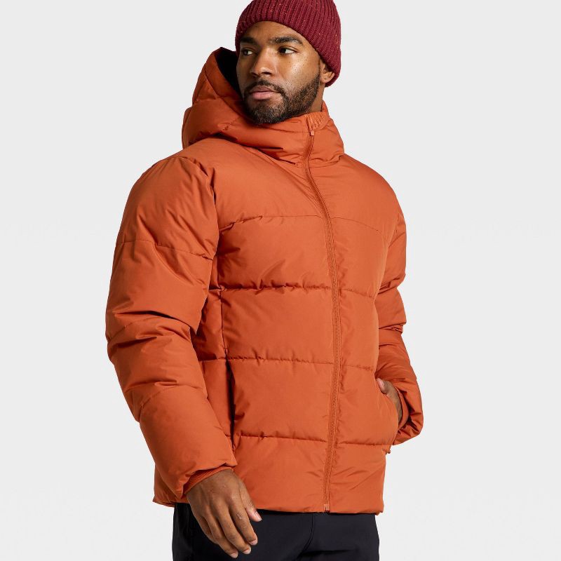 slide 3 of 3, Men's Heavy Puffer Jacket - All In Motion™ Rust L, 1 ct