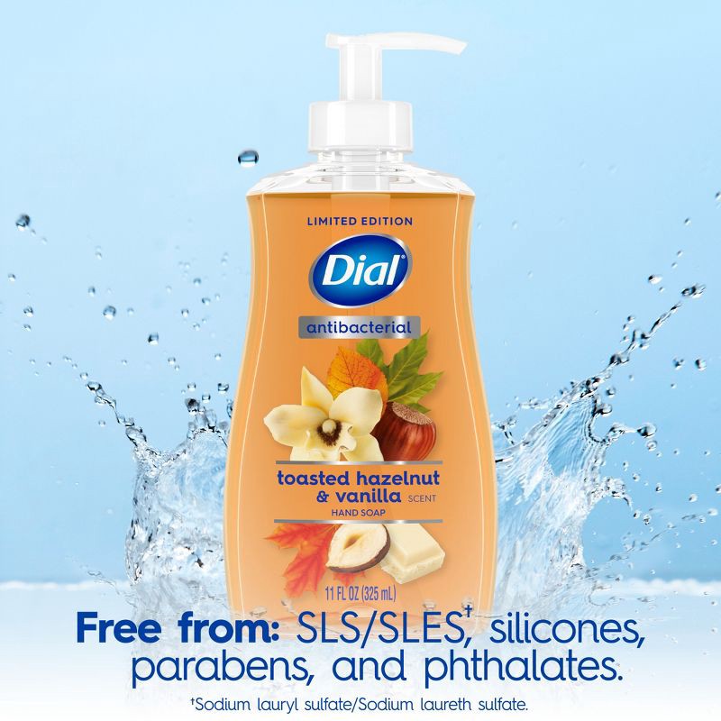 slide 6 of 9, Dial Antibacterial Liquid Hand Soap Pump - Toasted Hazelnut & Vanilla - 11 fl oz, 11 fl oz