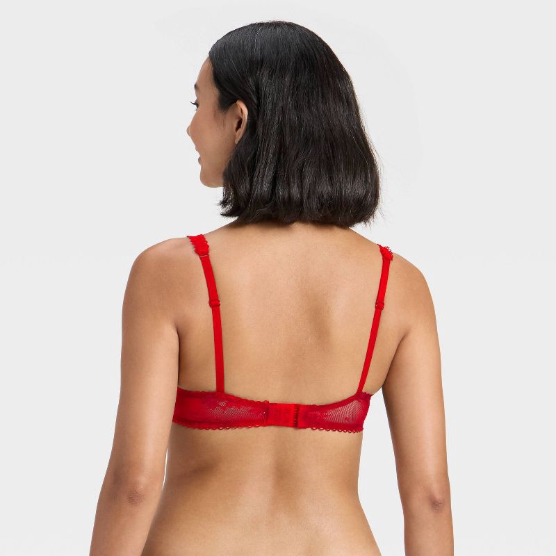 slide 2 of 3, Women's Lace Unlined Balconette Bra - Wild Fable™ Red 36B, 1 ct