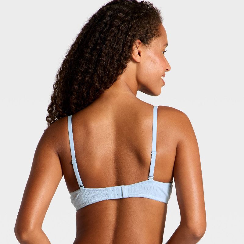 slide 2 of 5, Women's Lightly Lined Pointelle Bra - Wild Fable™ Light Blue 34B, 1 ct