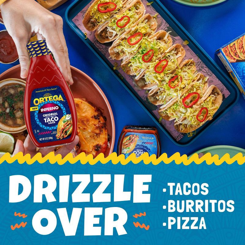 slide 5 of 8, Ortega Inferno Hot Taco Sauce - 8oz, 8 oz