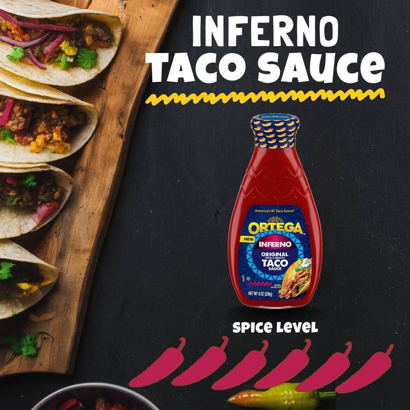 slide 7 of 8, Ortega Inferno Hot Taco Sauce - 8oz, 8 oz