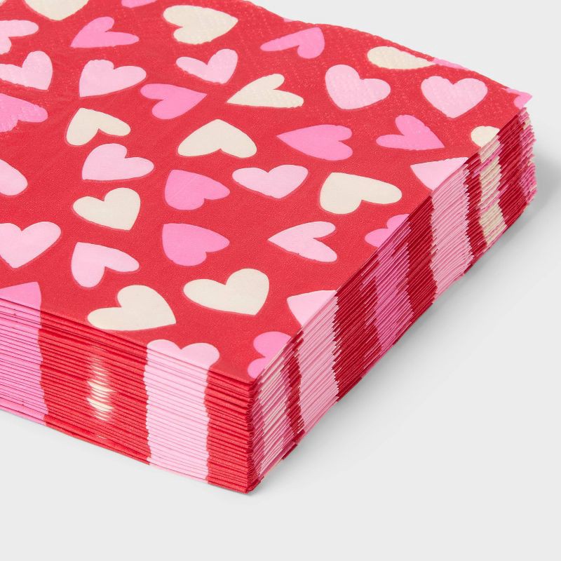 slide 3 of 3, 30ct 5" Valentine's Day Beverage Napkin - Spritz™, 30 ct