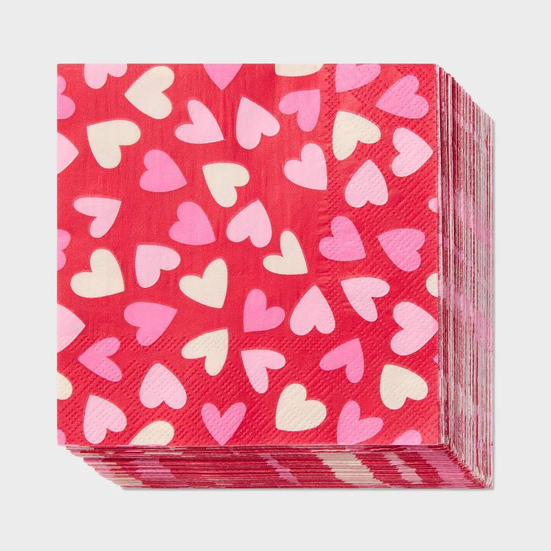 slide 1 of 3, 30ct 5" Valentine's Day Beverage Napkin - Spritz™, 30 ct