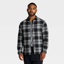 Men's Shirt Jacket - All In Motion™ Black Plaid L