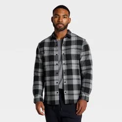Men's Shirt Jacket - All In Motion™ Black Plaid XL