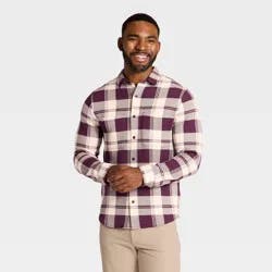 Men's Shirt Jacket - All In Motion™ Burgundy Plaid S